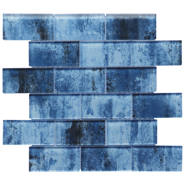 Sqaure 1x1 インクジェット印刷ブルー ガラス タイル